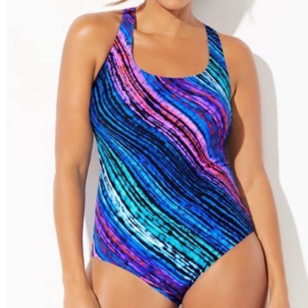 Nwt Swimsuits For All Crossback Sport Size 14 
One Piece chlorine resistant